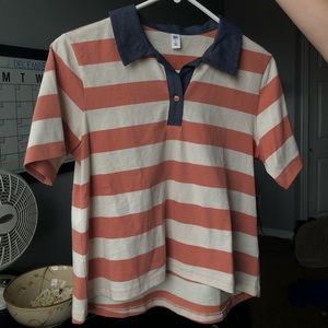 stripped collared tee WORN ONCE